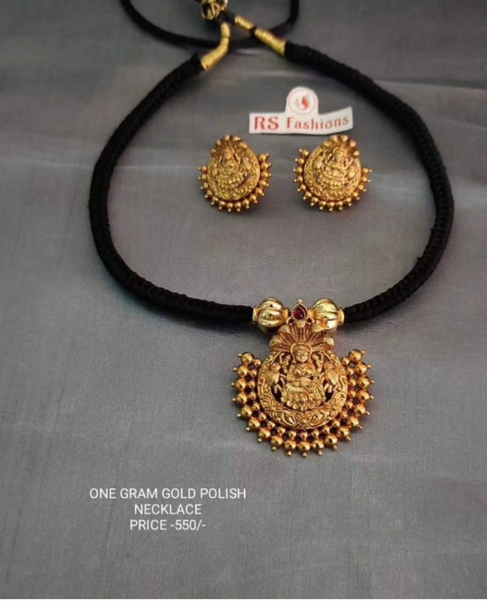 One Gram Gold Polished Necklace Set