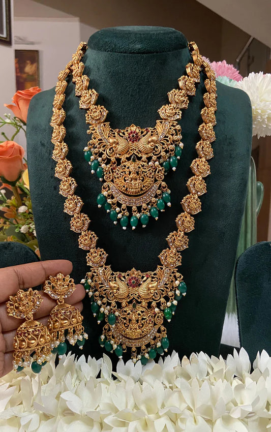 Varalakshmi Emerald Bridal Set